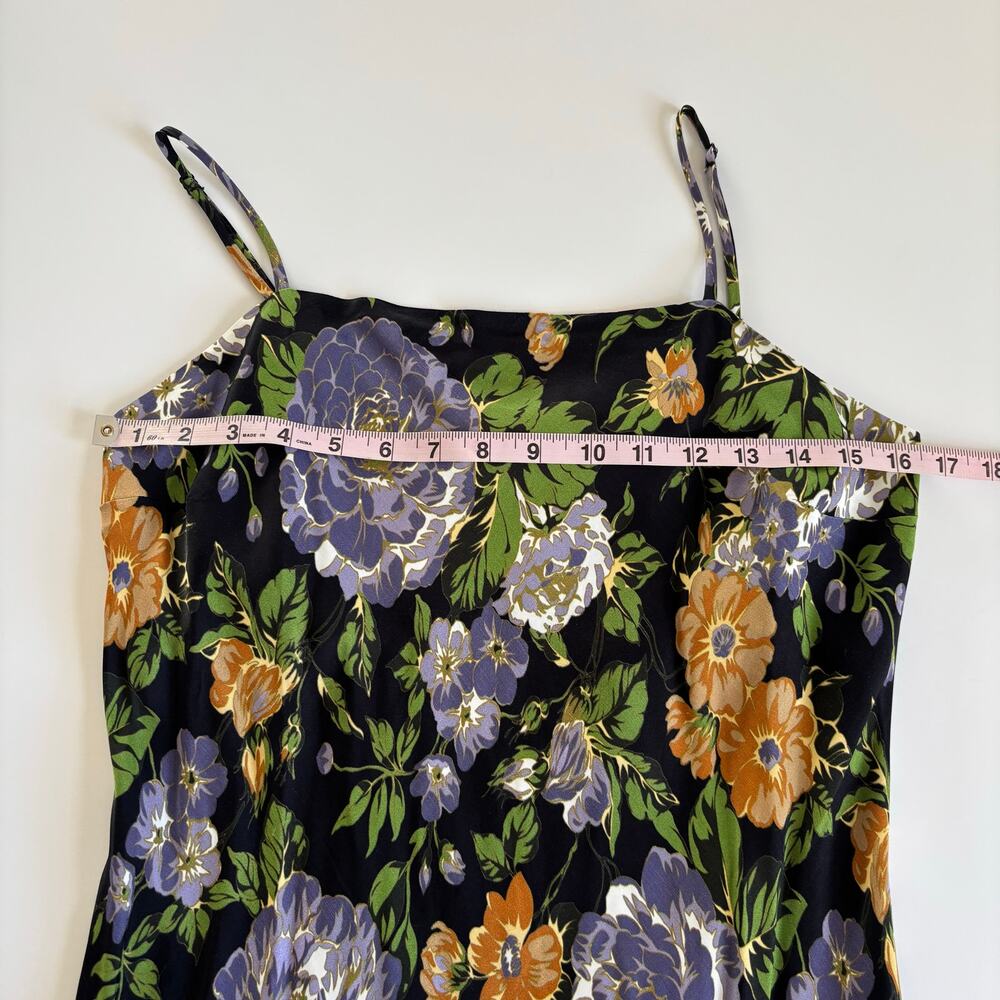 Farm Rio Capri Floral Mini Slip Dress Women’s Medium NWT Black Draped Neckline - Picture 5 of 8